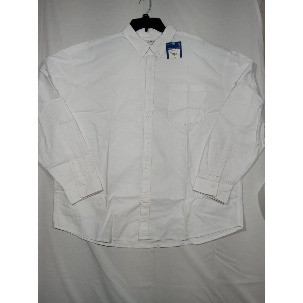 Arizona Jean Co‎ Mens White Oxford Button Down Dress Shirt XL